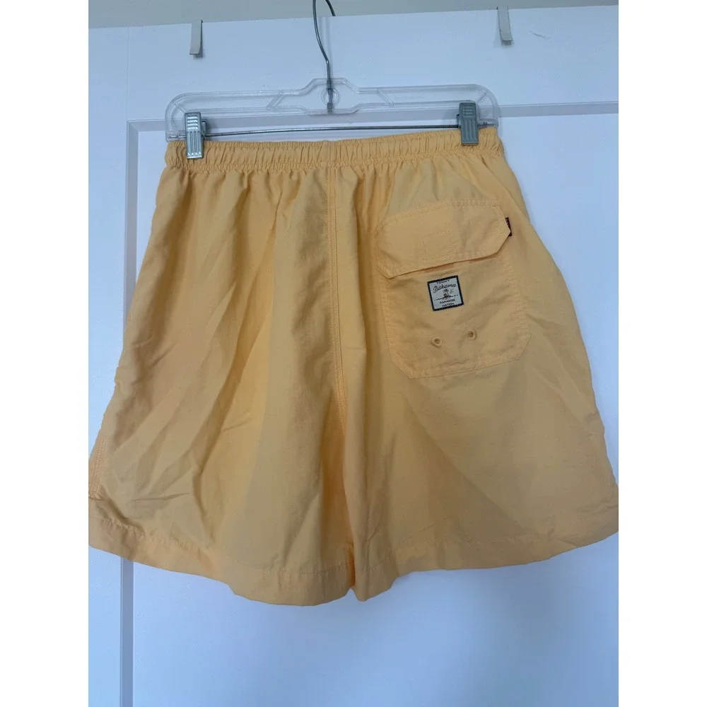 Tommy Bahama Relax Paradise Nation Swim Trunks Yellow Embroidered Marlin Mens